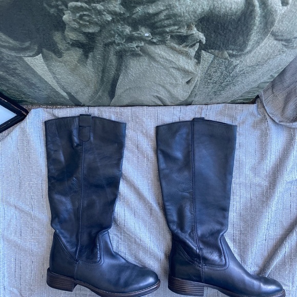 Black Genuine Soft Leather Knee High Boots Sz. 8 - Picture 11 of 16